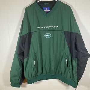 Reebok NFL colorblock Jets Football Jacket pullover windbreaker jacket size 2XL